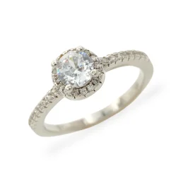 Stříbrný prsten s čirými zirkony Clarity