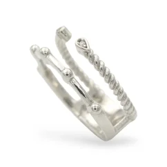 Designový stříbrný prsten dvojitý