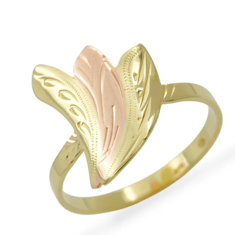 Výrazný vintage prsten z kombinovaného zlata 1,82g