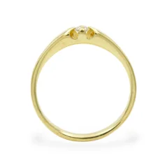 Pozlacený stříbrný prsten s kulatým zirkonem