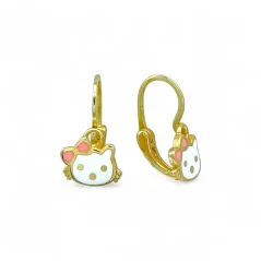Dětské zlaté náušnice s kočičkou 1,41g