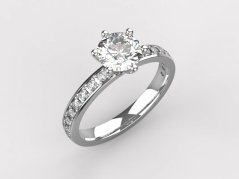 Luxusní zásnubní prsten s 1 ct diamantem v bílém zlatě