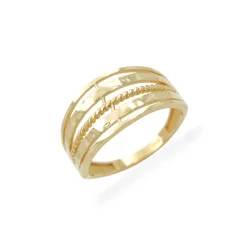 Výrazný prsten celozlatý se zdobením