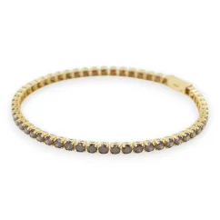 Zlatý tenisový náramek se zirkony 17cm