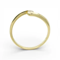 Zlatý zásnubní prsten s čirým zirkonem 1,63g