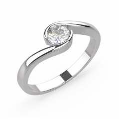 Zásnubní prsten s 0,5 ct lab grown diamantem v bílém zlatě