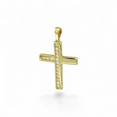 Zlatý přívěsek Kříž se zirkony 1,79g