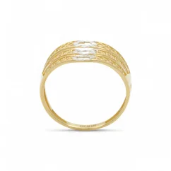 Zlatý prsten kombinovaný trojitý se Srdíčky