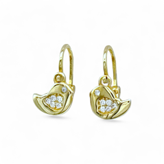 Zlaté dětské náušnice Ptáček 1,25g