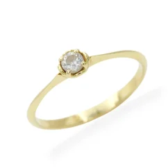 Jemný zlatý prsten s čirým zirkonem 1,05g