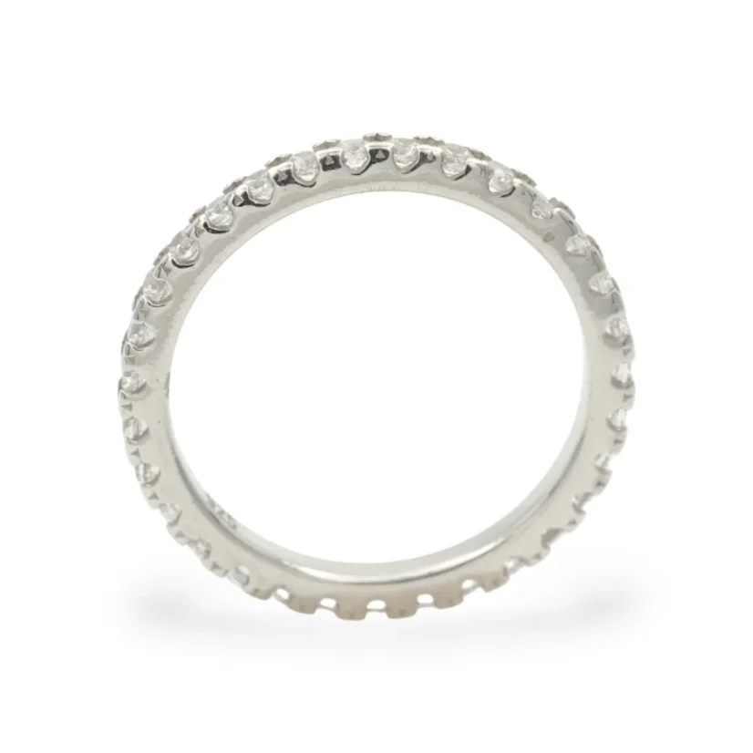 Stříbrný prsten eternity se zirkony - Velikost: 47