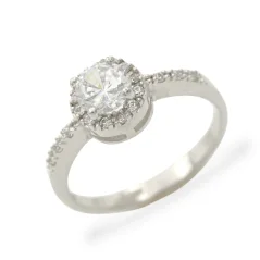 Výrazný stříbrný prsten se zirkony