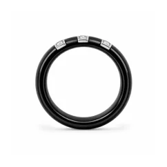 Široký keramický prsten se stříbrem