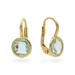 Zlaté patentové náušnice s topazem 2,77g