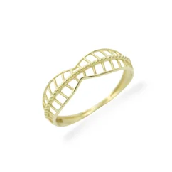 Celozlatý prsten s moderním vzorem