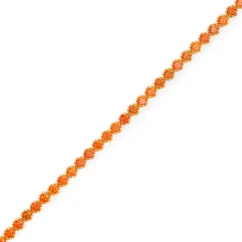 Zlatý tenisový náramek s oranžovými zirkony 18cm