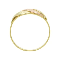 Zlatý vintage prsten s růžovým zlatem v.53 1,34g