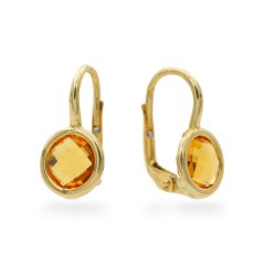 Zlaté patentové náušnice s citrínem 2,59g