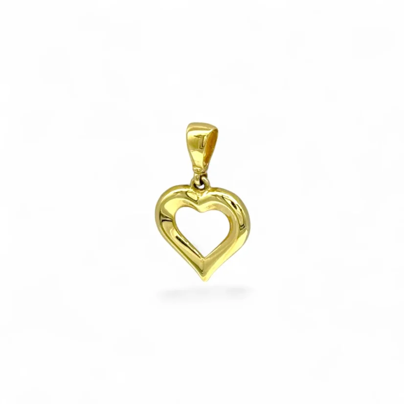 Jednoduchý zlatý přívěsek Srdce lesklý 0,79g