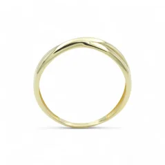 Elegantní zlatý prsten s křížením