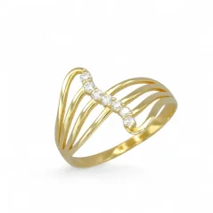 Zlatý prsten s kamínky 1,55g