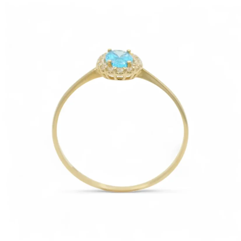 Zlatý prsten s topazem a zirkony