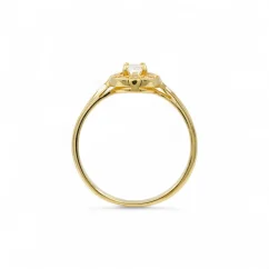 Oválný prsten s čirými zirkony 2,52g