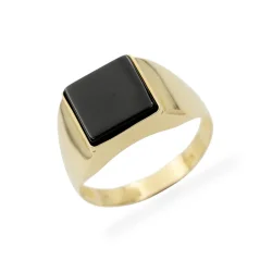 Zlatý pánský prsten s onyxem 5,53g
