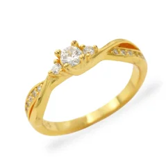 Zdobený zásnubní stříbrný prsten se zirkony