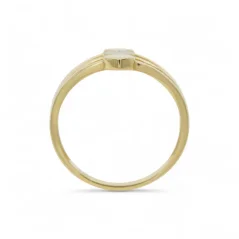 Zlatý prsten kombinovaný se srdíčky