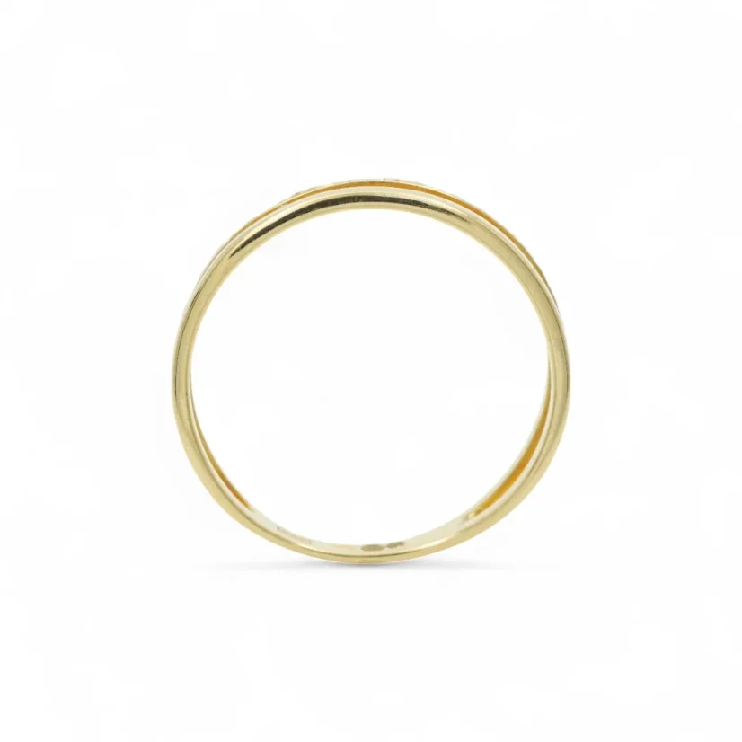 Zlatý prsten dvojitý s gravírem 1,67g