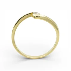 Zlatý zásnubní prsten s čirým zirkonem 1,63g