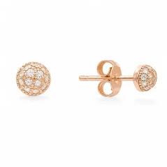 Drobné peckové náušnice rose gold se zirkony