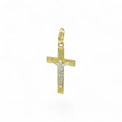 Zlatý přívěsek Kříž s Ježíšem kombinovaný 1,60g