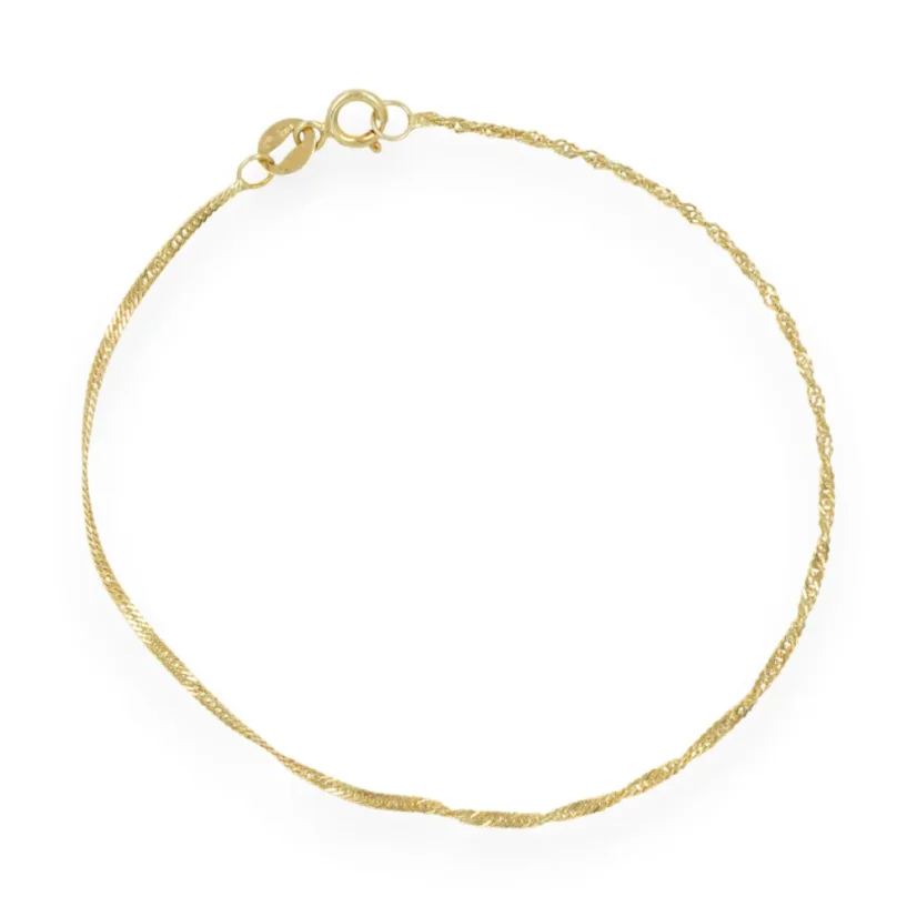 Jemný zlatý náramek Singapore 23cm 0,96g