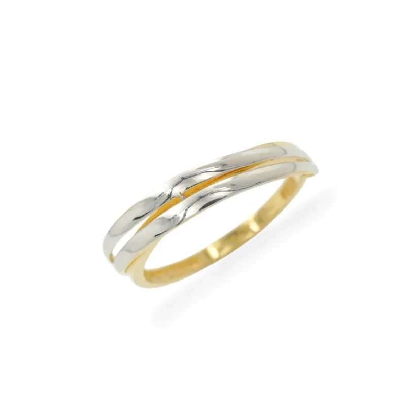 Zlatý prsten kombinovaný lesklý 1,71g