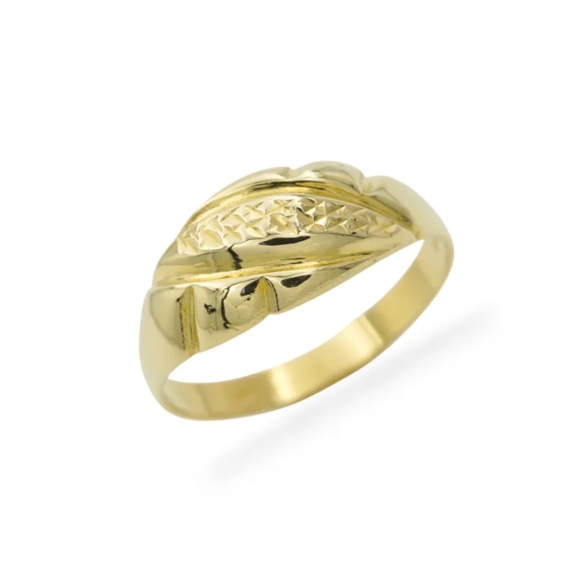 Prsten celozlatý zdobený rytinou 2,48g