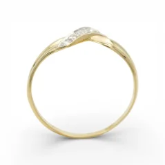 Zlatý prsten s čirými zirkony v.55 1,39g