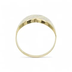 Zlatý prsten s bílým zlatem a gravírováním 2,32g