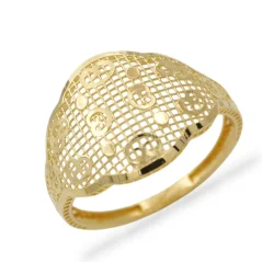 Výrazný zlatý prsten se síťováním 1,36g