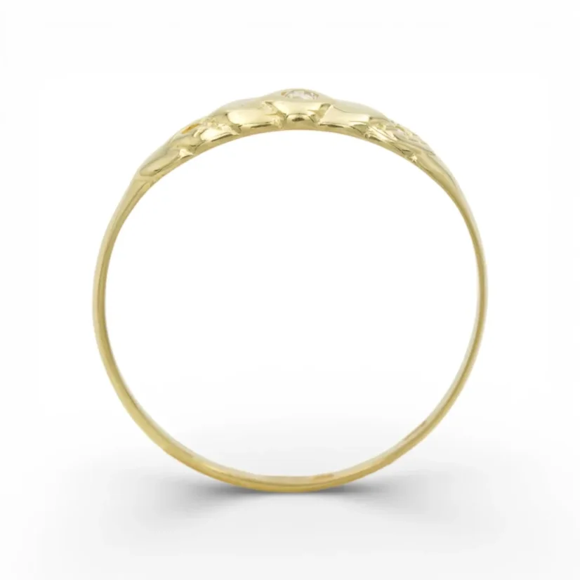 Jemný zlatý prsten se zirkony 0,96g