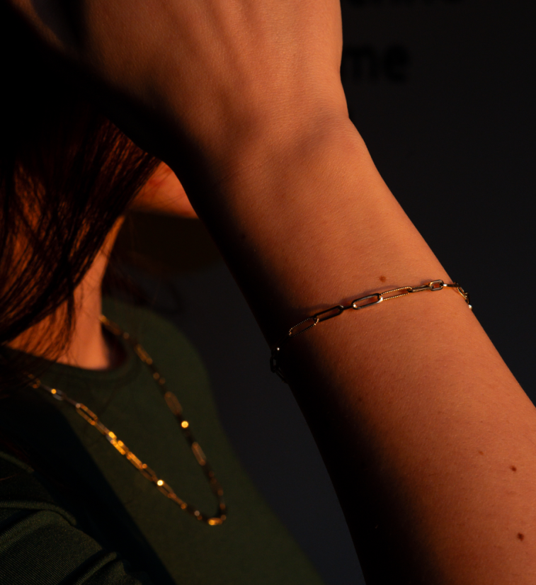 Zlatý náramek Paperclip 19cm 2,06g