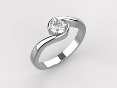 Zásnubní prsten s 0,5 ct lab grown diamantem v bílém zlatě