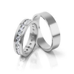 Luxusní set snubních prstenů s přírodními diamanty