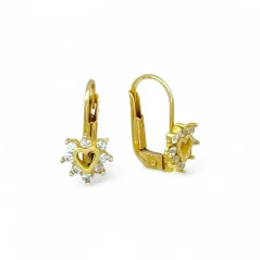 Zlaté dětské náušnice Srdíčka s pojistkou 1,59g