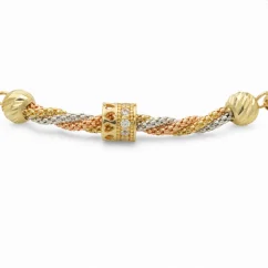 Zlatý náramek kombinovaný zdobený 17-18cm 4,78g