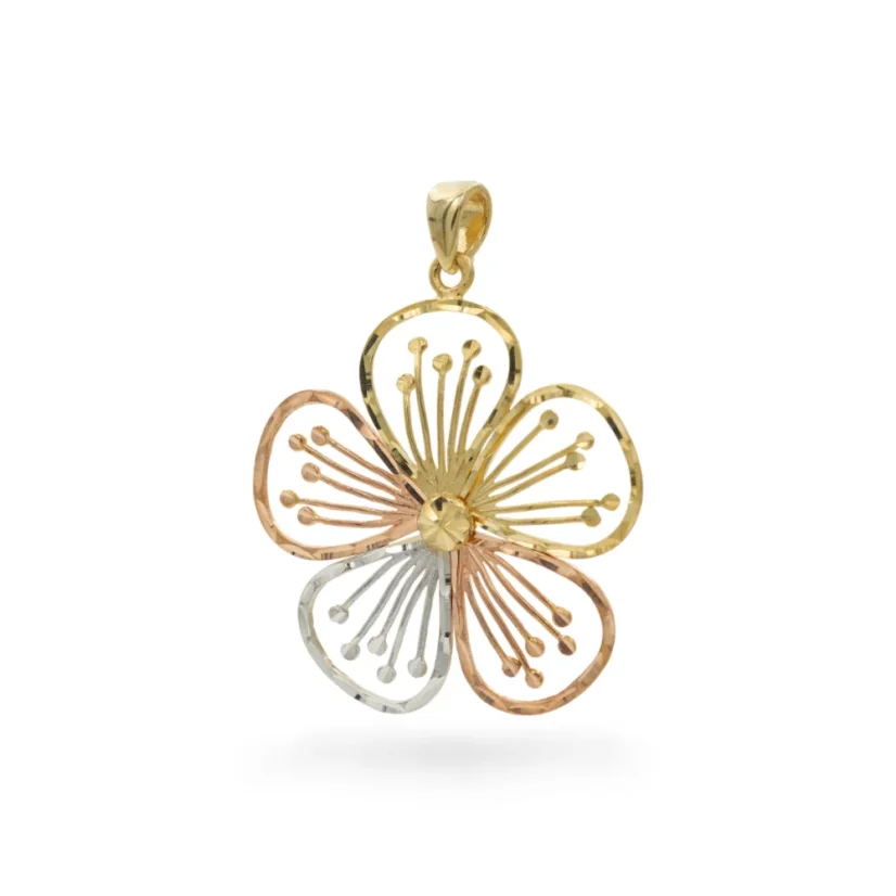 Kombinovaný zlatý přívěsek květina 1,68g