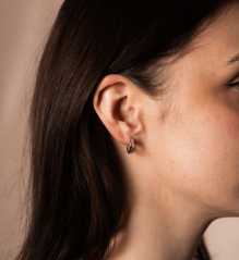 Zlaté náušnice Kruhy 1,3 cm kombinované 2,32g