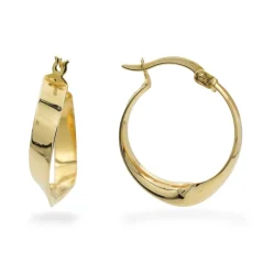 Zlaté náušnice Kruhy 1,8cm lesklé kroucené 1,70g