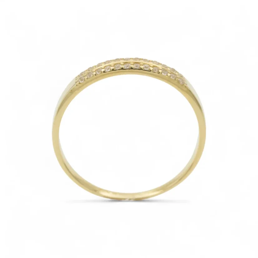 Elegantní zlatý prsten se zirkony - Velikost: 58